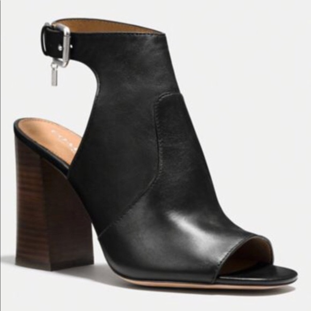 Coach Black Peep Toe Bootie - Mckendra size 7.5